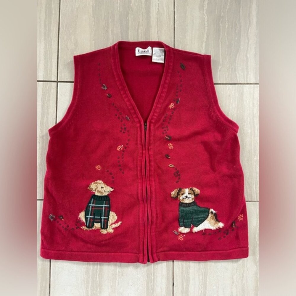 Knit zip up dog vest size large